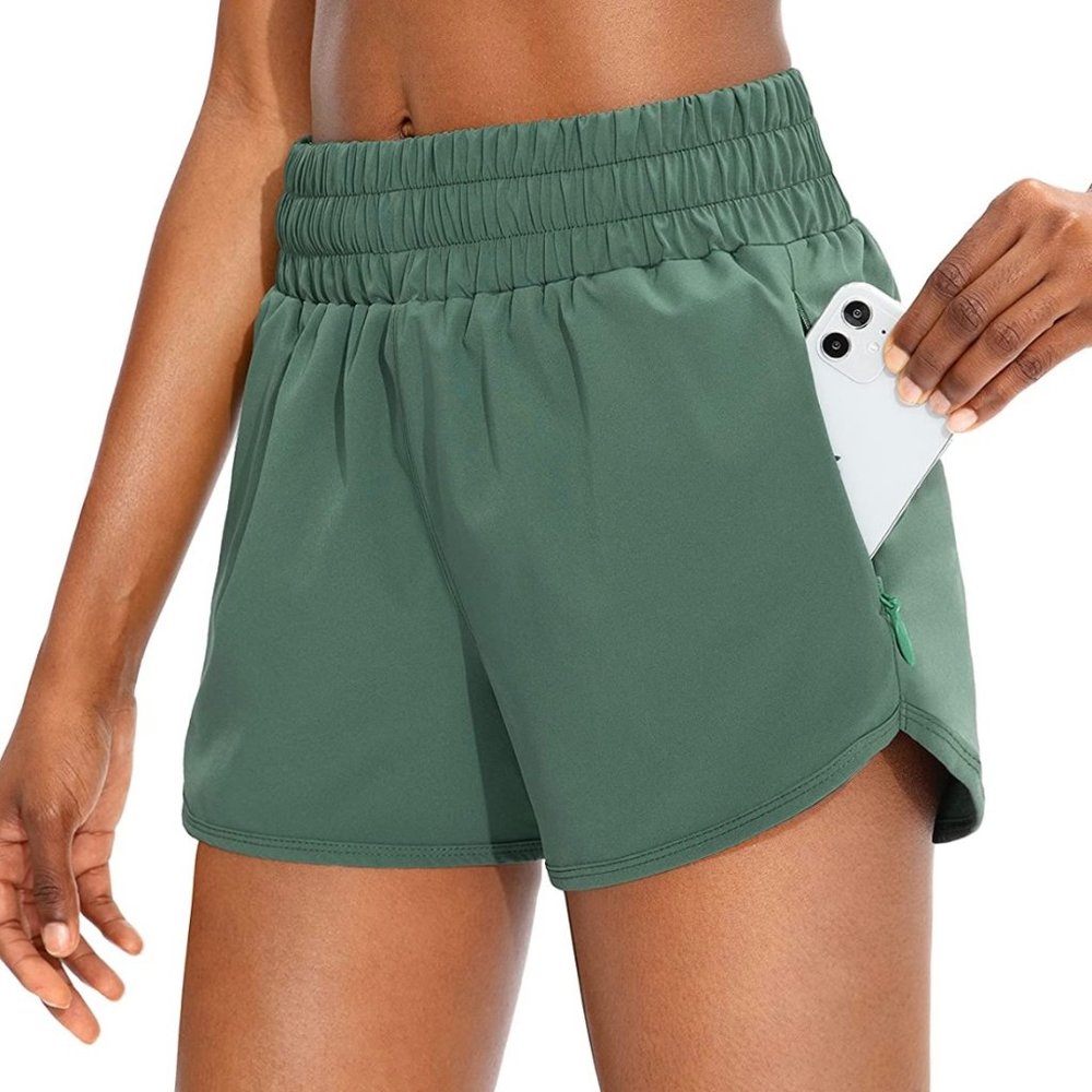 Porcelain Green Womens Running Shorts